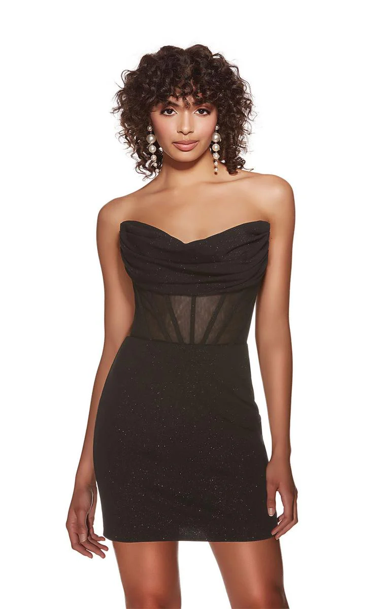 Alyce Paris Off Shoulder Corset Homecoming Dress 4819 - Image 7
