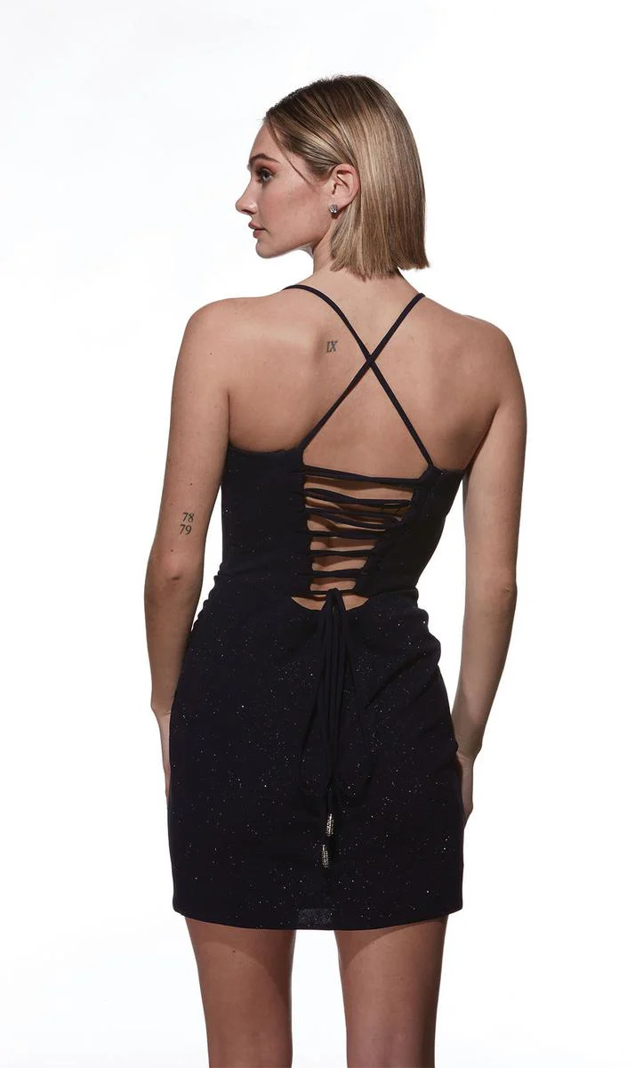 Alyce Paris Ruched Strappy Homecoming Dress 4823 - Image 4