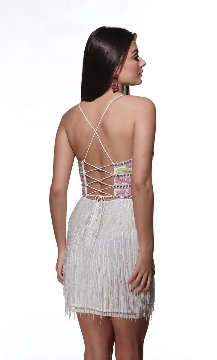 Alyce Paris Short Fringe Homecoming Dress 4801 - Image 2