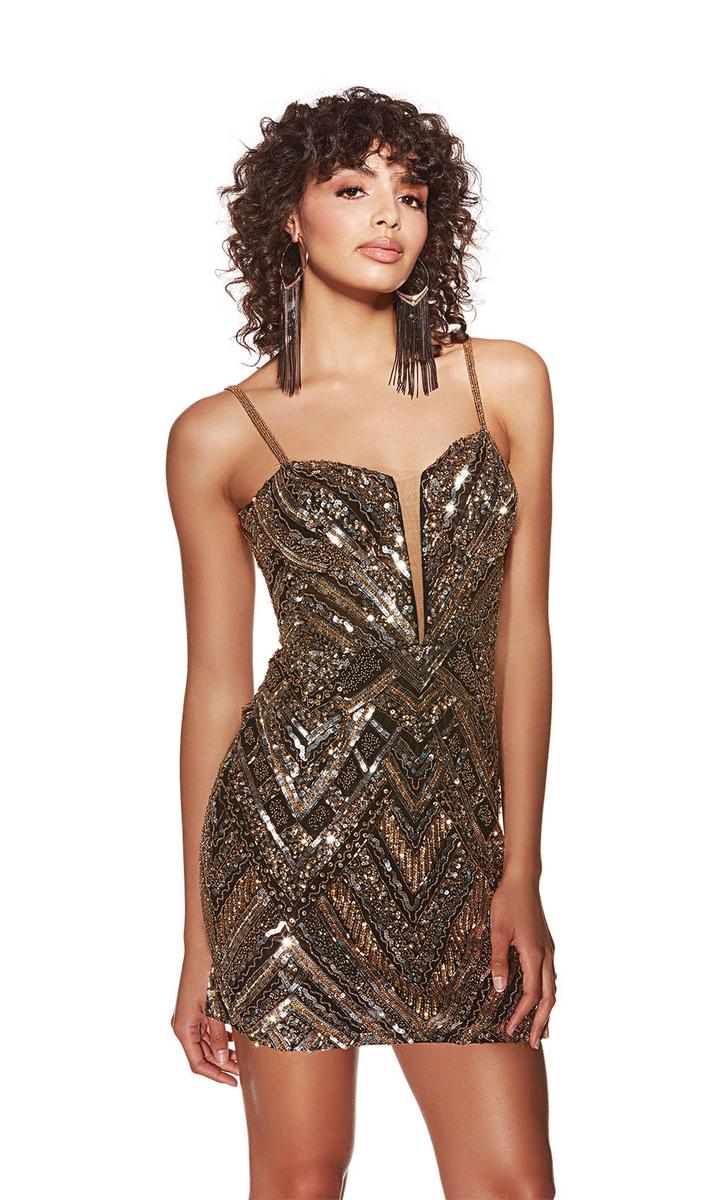 Alyce Paris Beaded Plunging Homecoming Dress 4840 - Image 10