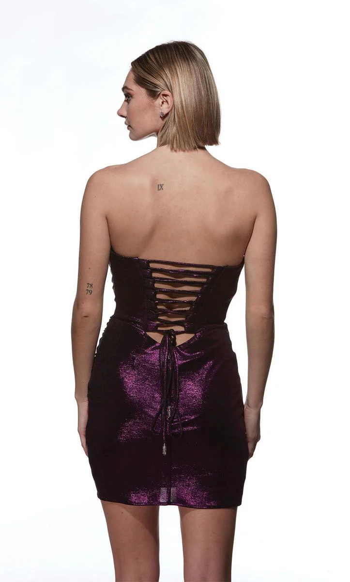 Alyce Metallic Sweetheart Homecoming Dress 4846 - Image 5