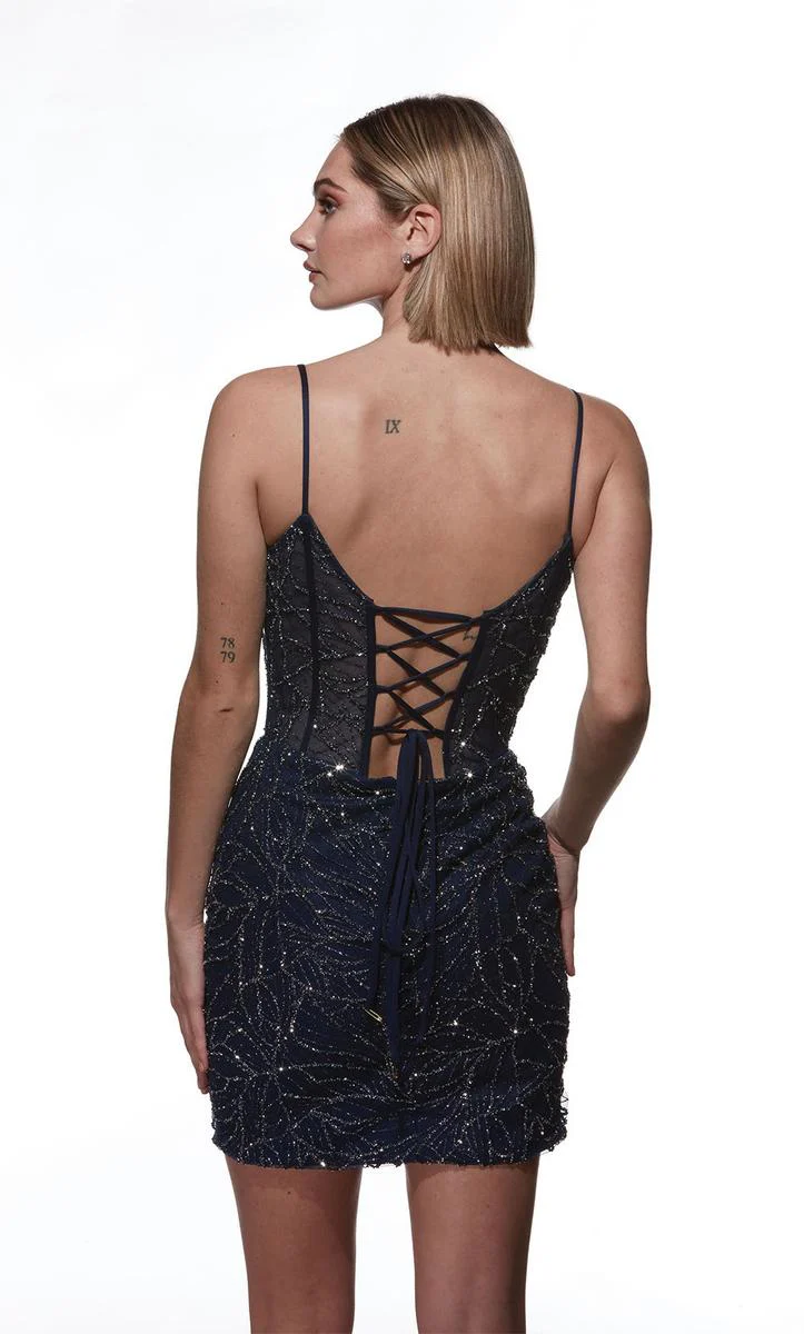 Alyce Paris Glitter Corset Homecoming Dress 4862 - Image 6