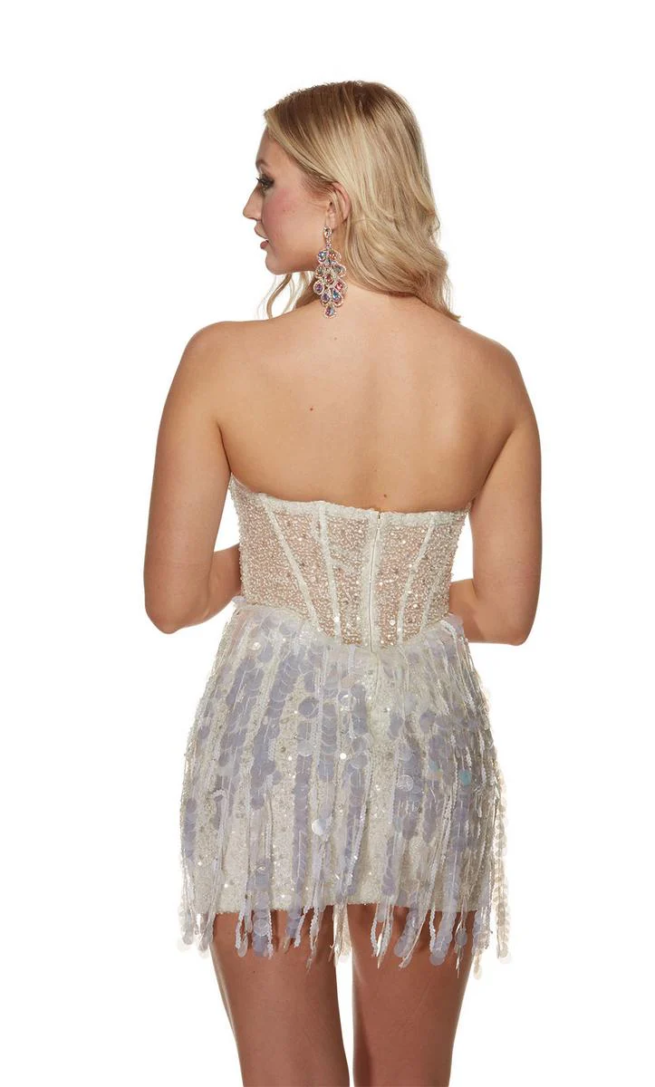 Alyce Paris Strapless Sequin Fringe HoCo Dress 4876 - Image 6
