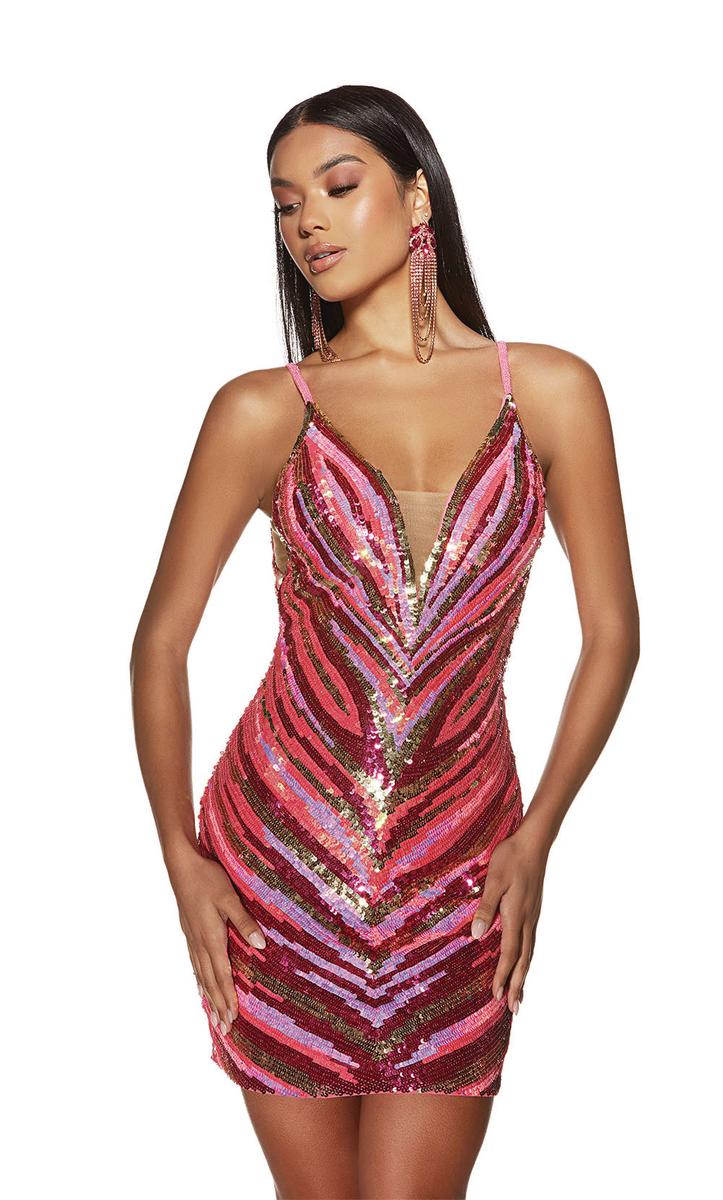 Alyce Paris Tight Sequin Homecoming Dress 4885 - Image 12