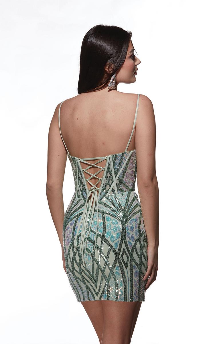 Alyce Paris Short V-Neck Homecoming Dress 4895 - Image 2