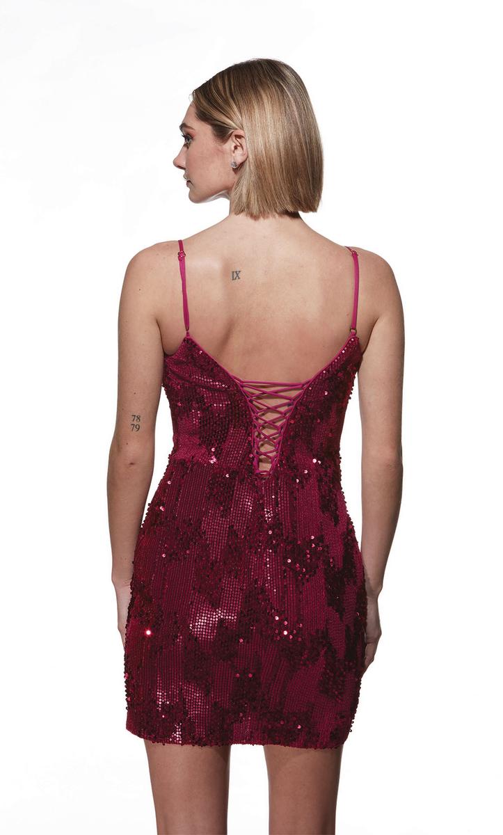 Alyce Paris Velvet Sequin Homecoming Dress 4932 - Image 4