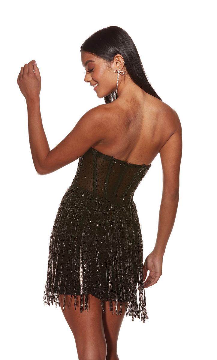 Alyce Paris Corset Fringe Short Homecoming Dress 4941 - Image 5