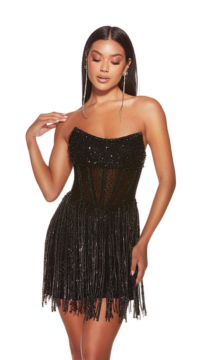 Alyce Paris Corset Fringe Short Homecoming Dress 4941 - Image 7