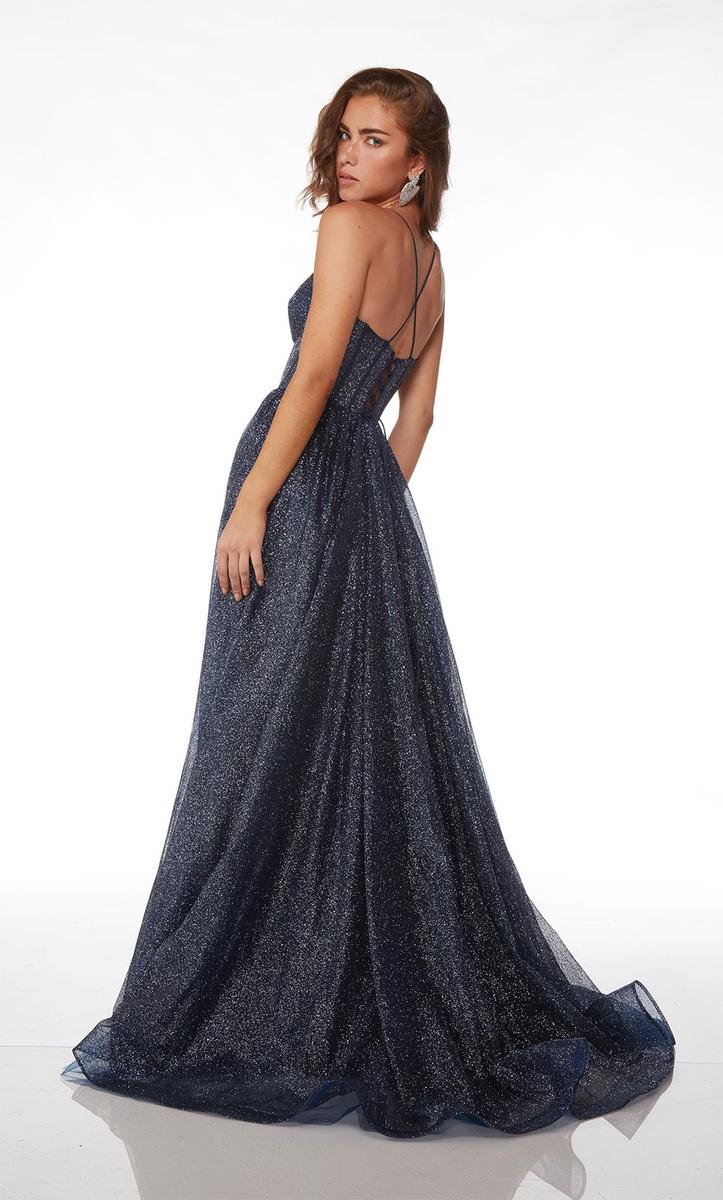 Alyce Glitter Illusion Prom Dress 61600 - Image 7