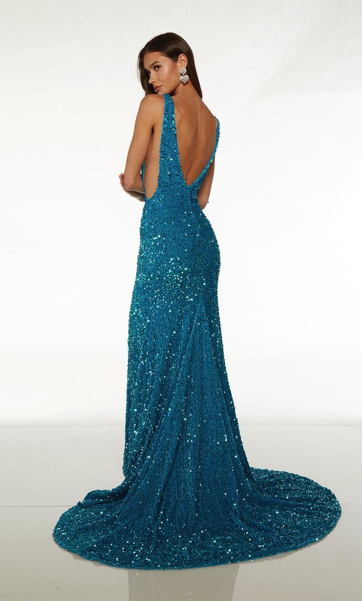 Alyce Side Cut Out Sequin Prom Dress 61619 - Image 2