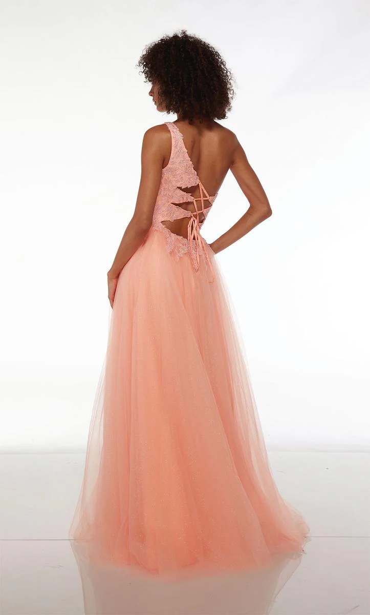 Alyce One Shoulder Lace Prom Dress 61624 - Image 5