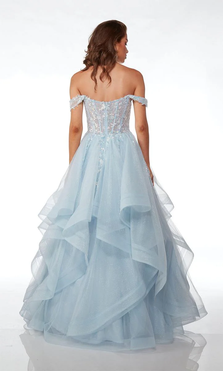 Alyce Corset Tiered Ball Gown Prom Dress 61636 - Image 2