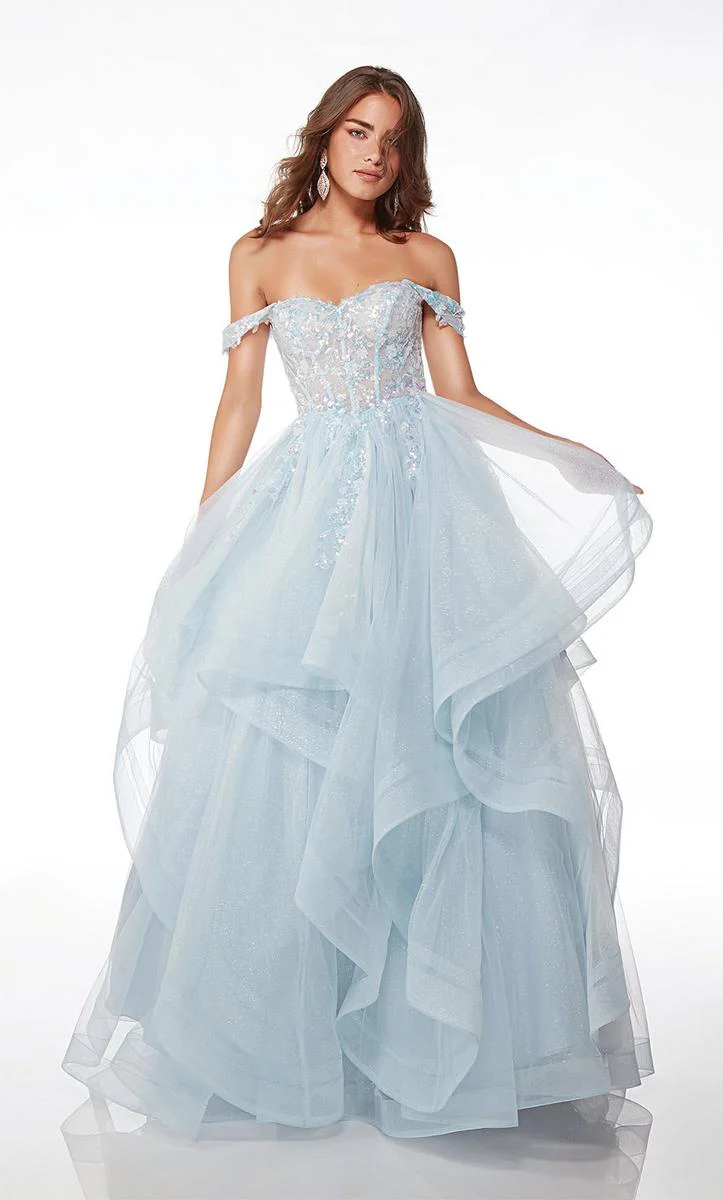 Alyce Corset Tiered Ball Gown Prom Dress 61636 - Image 3