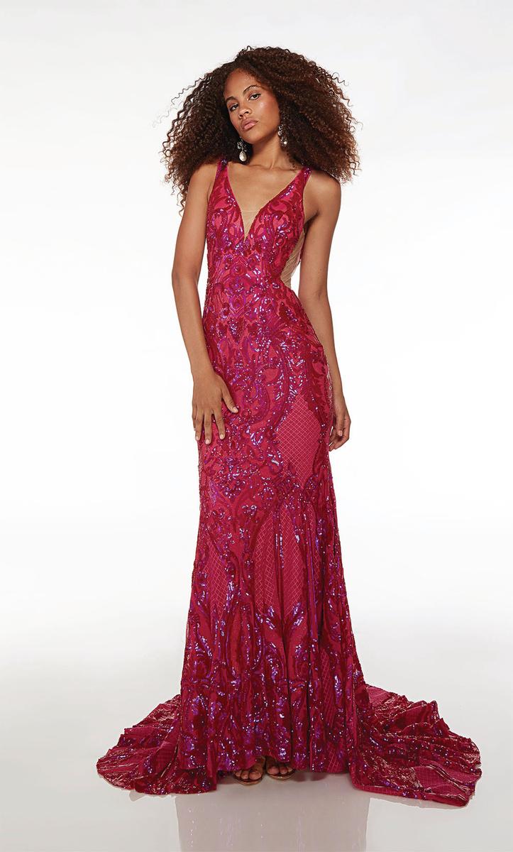 Alyce Paris Plunging Sequin Prom Dress 61651 - Image 5