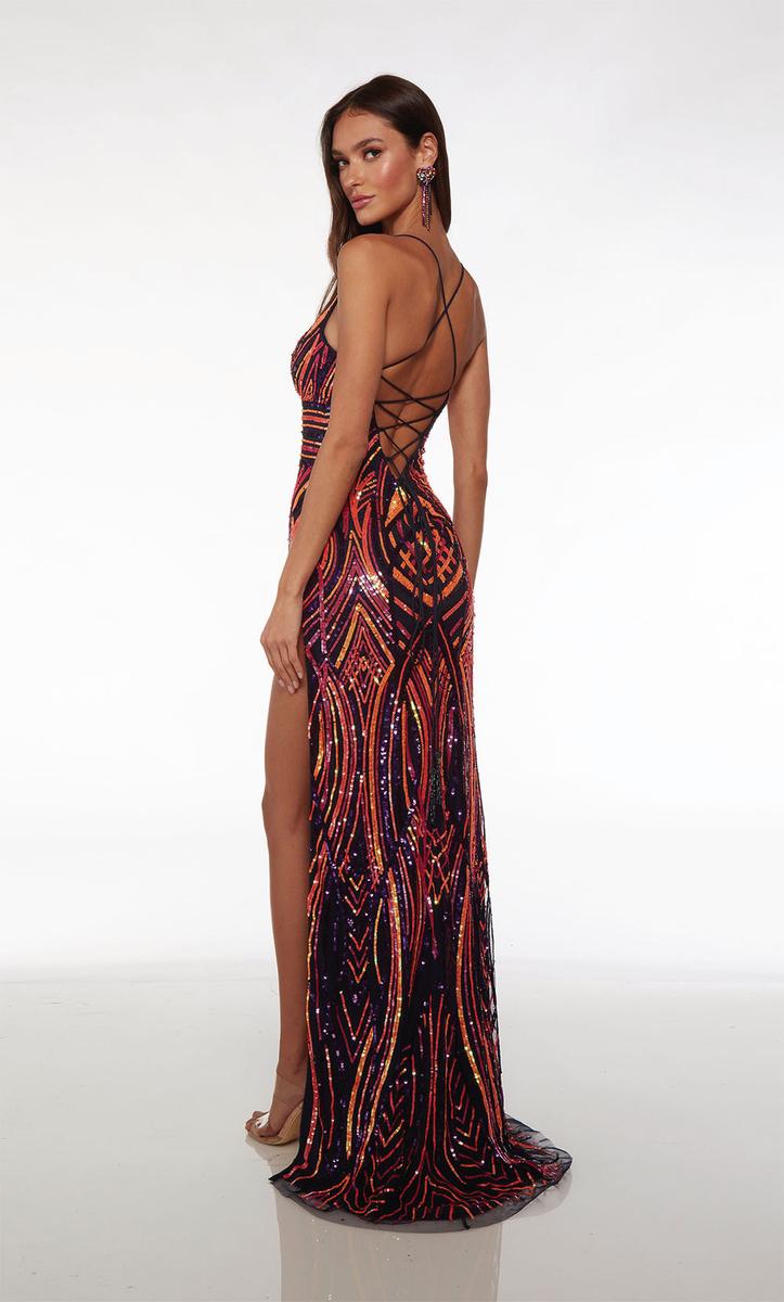 Alyce Paris V-Neck Sequin Prom Dress 61693 - Image 2
