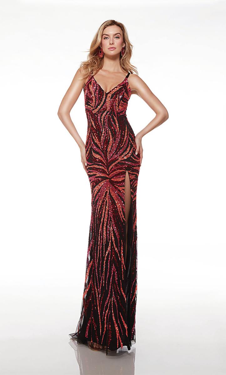 Alyce V-Neck Open Back Sequin Prom Dress 61694 - Image 7