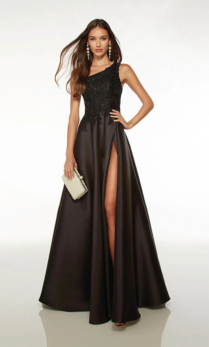 Alyce Paris One Shoulder A-Line Prom Dress 61700 - Image 3