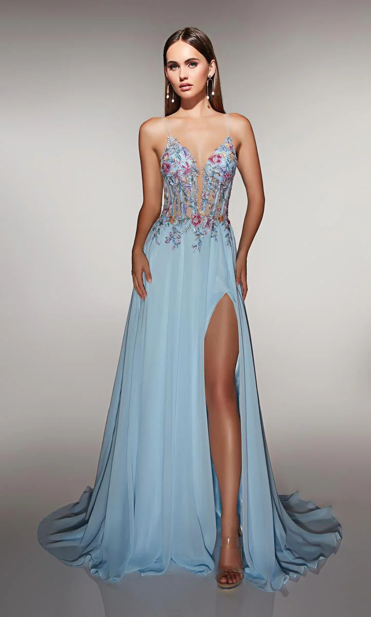 ALYCE Paris A-Line Beaded Lace Bodice Prom Dress 62179
