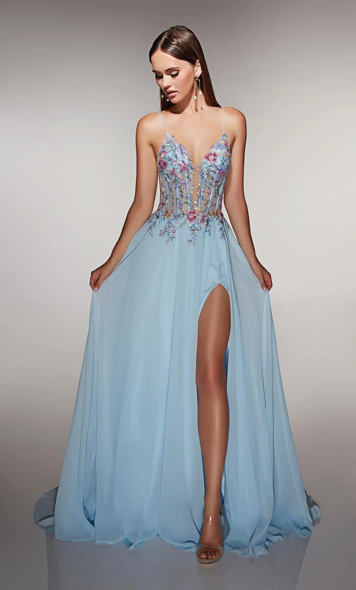 ALYCE Paris A-Line Beaded Lace Bodice Prom Dress 62179 - Image 3
