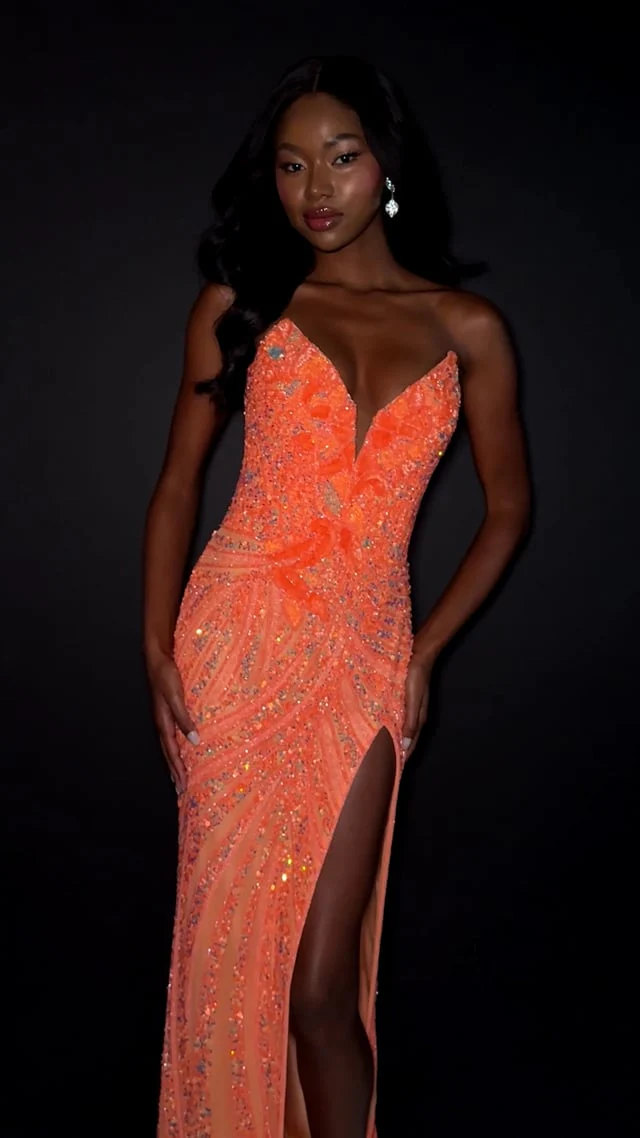 ASHLEYlauren Beaded Strapless Prom Dress 11236 - C - Image 51