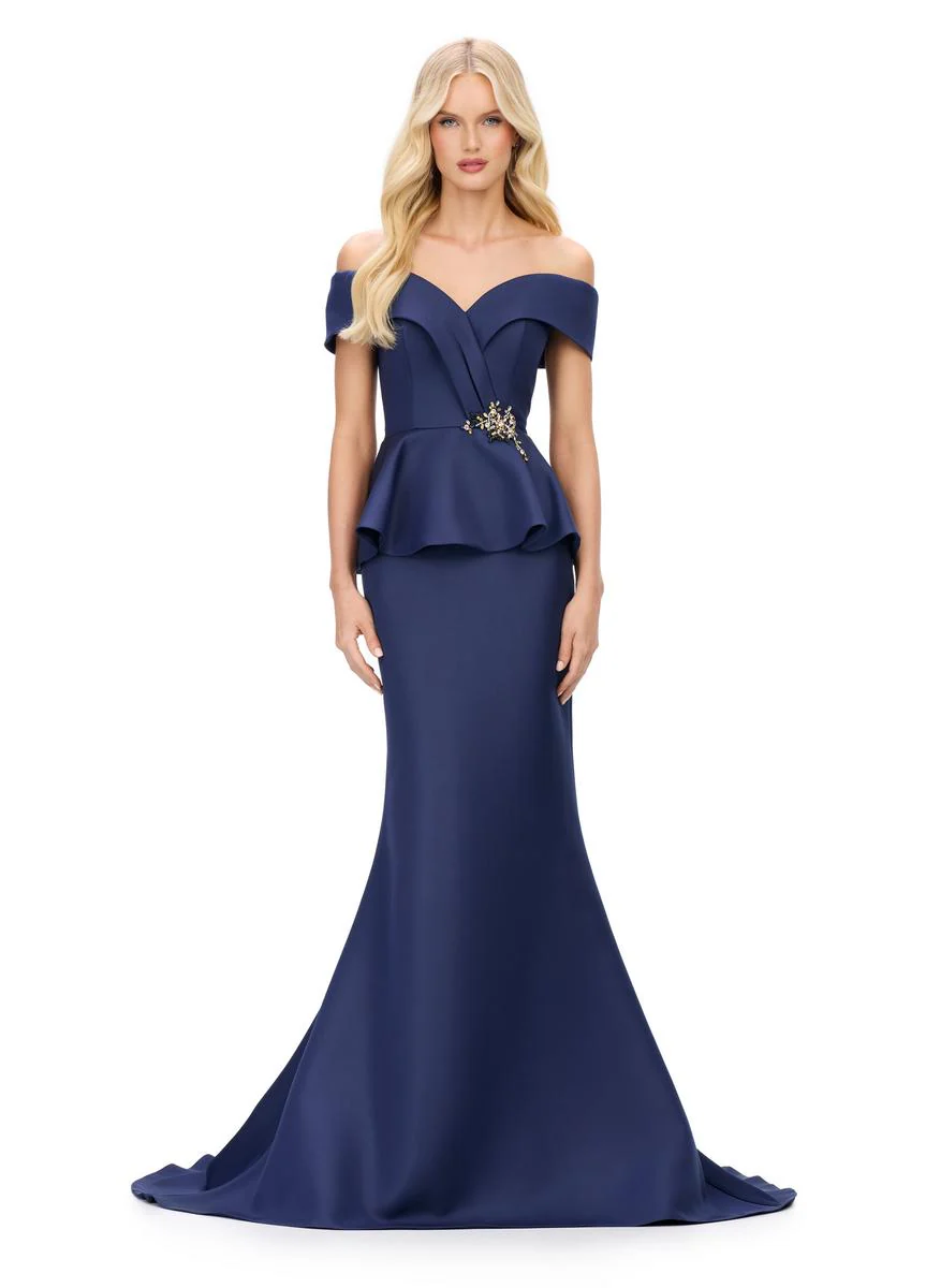 ASHLEYlauren Off Shoulder Evening Dress 11710 - Image 5
