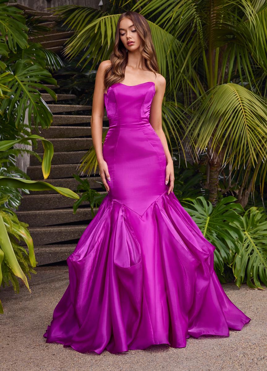 ASHLEYlauren Strapless Organza Prom Dress 11733 - Image 3