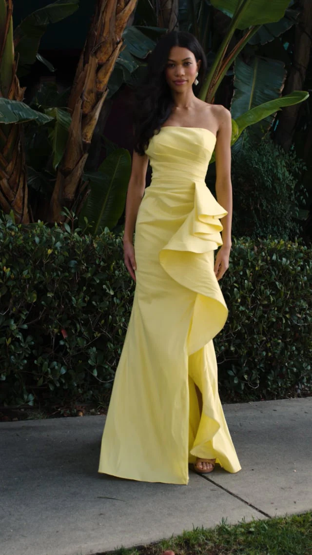 ASHLEYlauren Strapless Side Ruffle Prom Dress 11751 - B - Image 16
