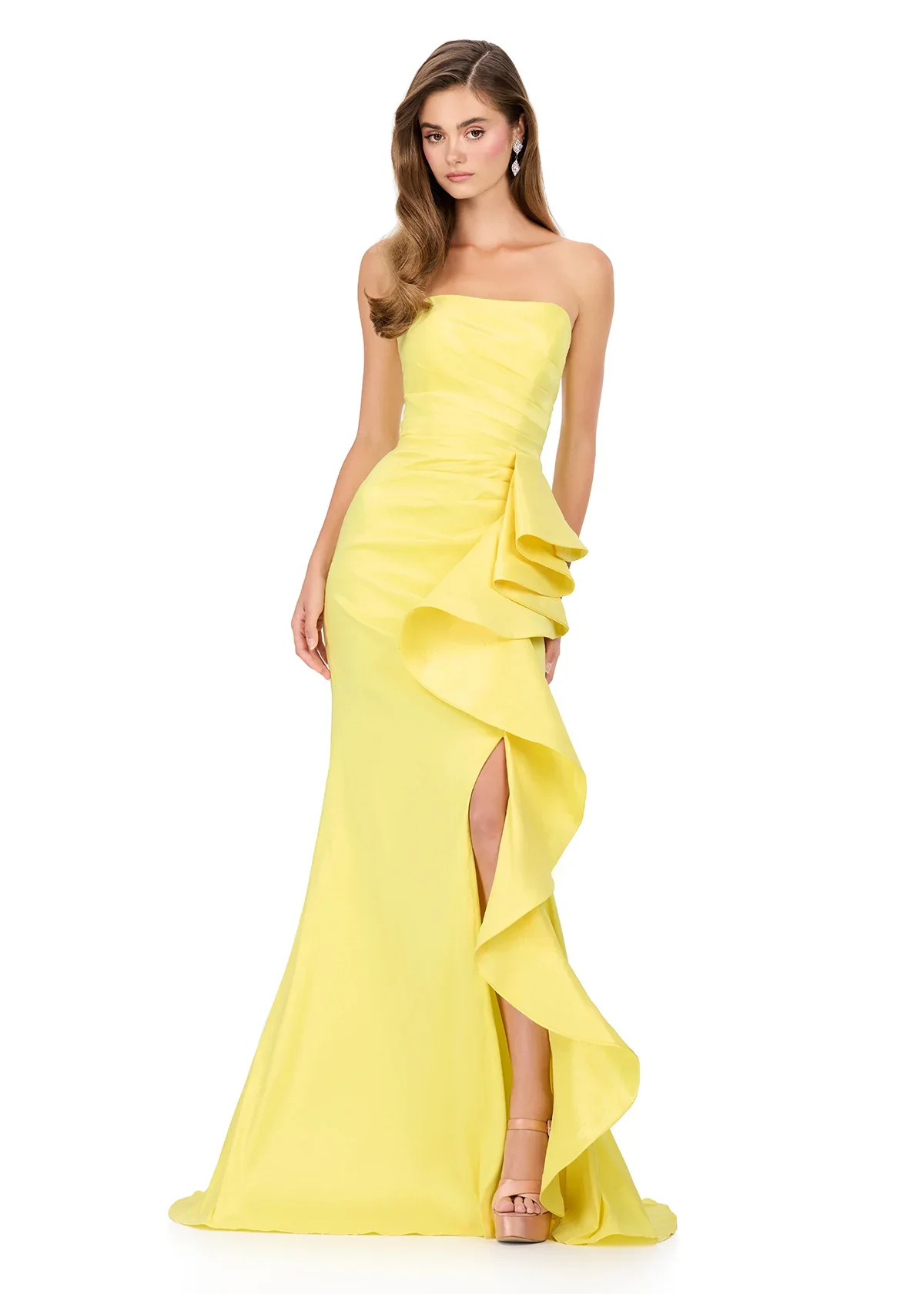 ASHLEYlauren Strapless Side Ruffle Prom Dress 11751 - B - Image 18