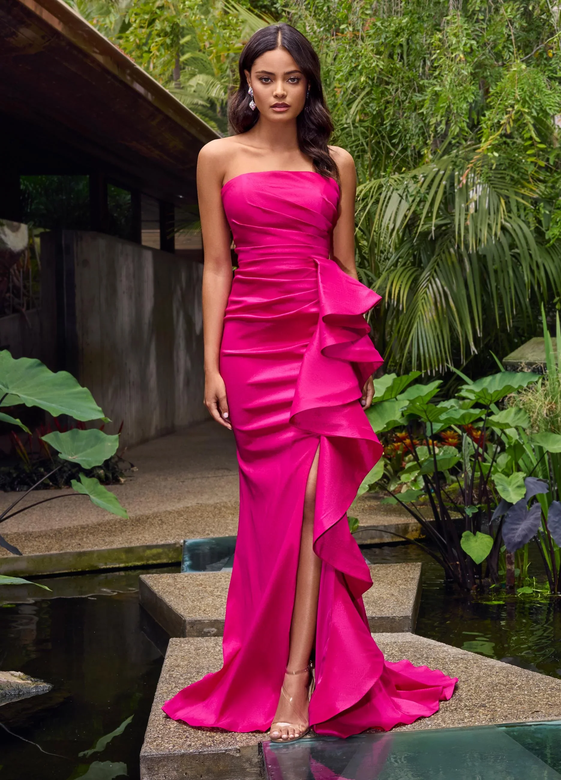 ASHLEYlauren Strapless Side Ruffle Prom Dress 11751 - B - Image 24