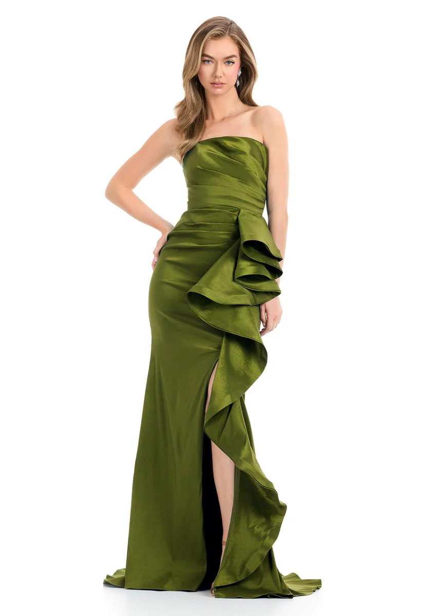ASHLEYlauren Strapless Side Ruffle Prom Dress 11751 - B - Image 6