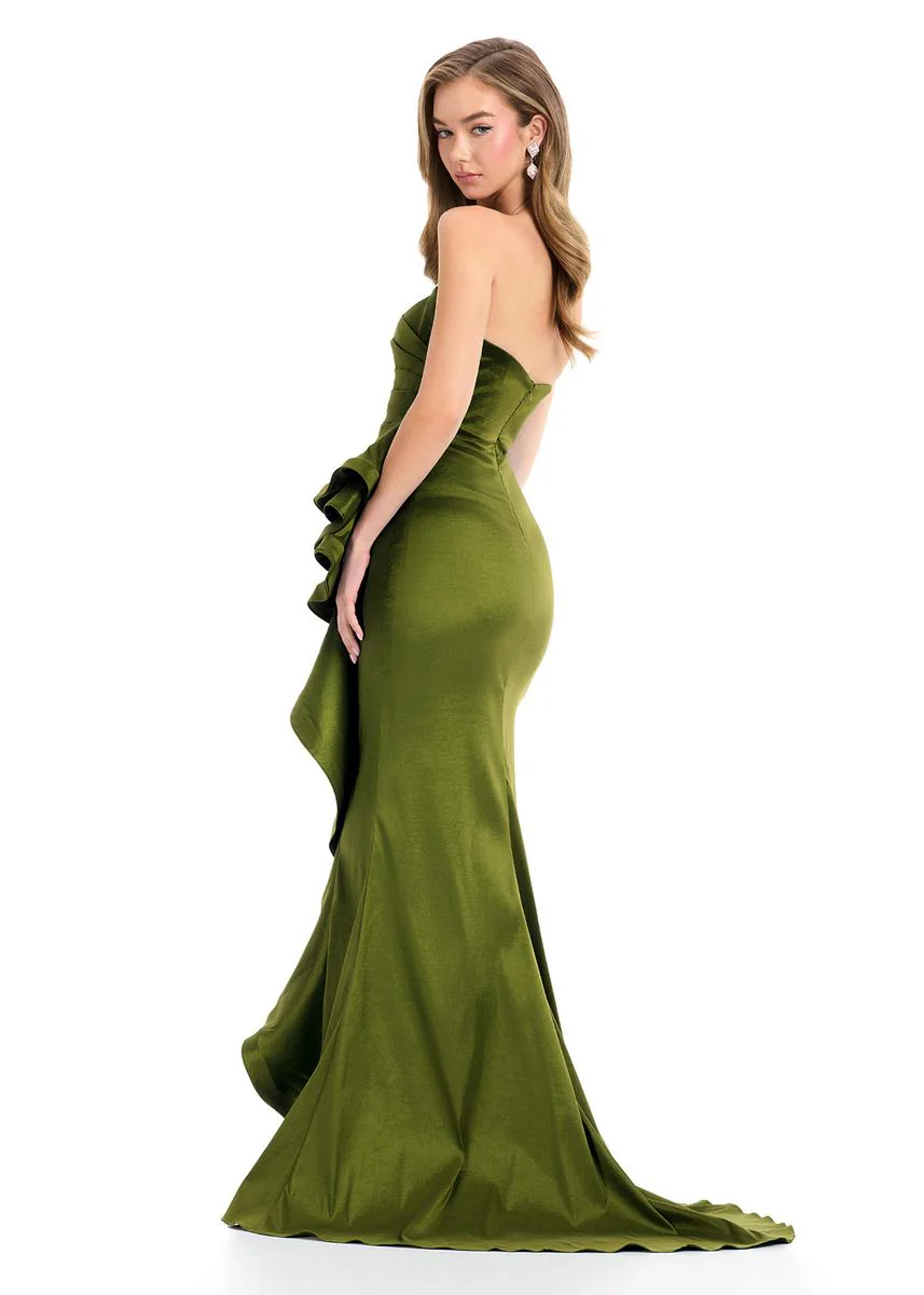 ASHLEYlauren Strapless Side Ruffle Prom Dress 11751 - B - Image 7
