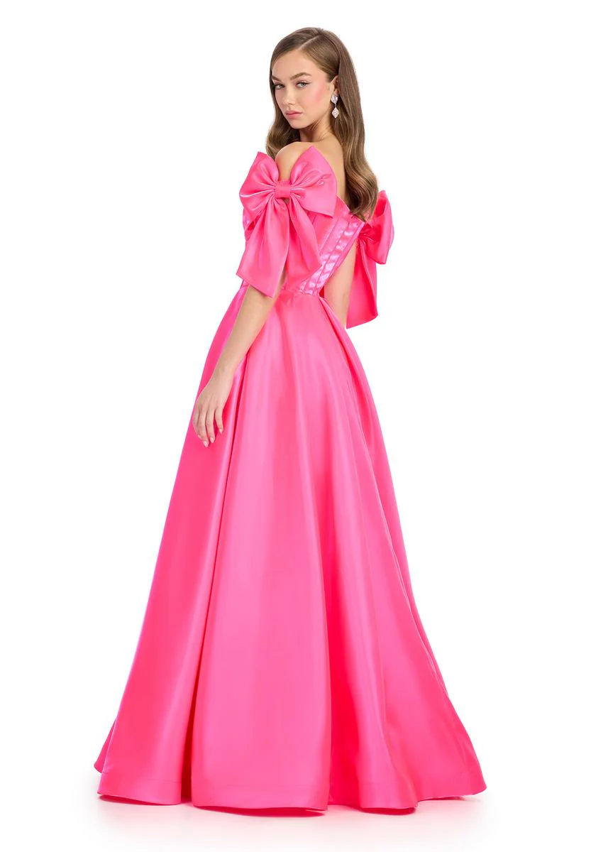 ASHLEYlauren Corset Bow Prom Dress 11871 - Image 2