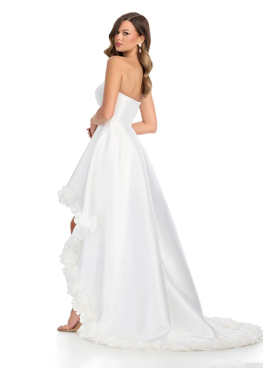ASHLEYlauren  High Low 3D Floral Prom Dress 11970 - Image 2