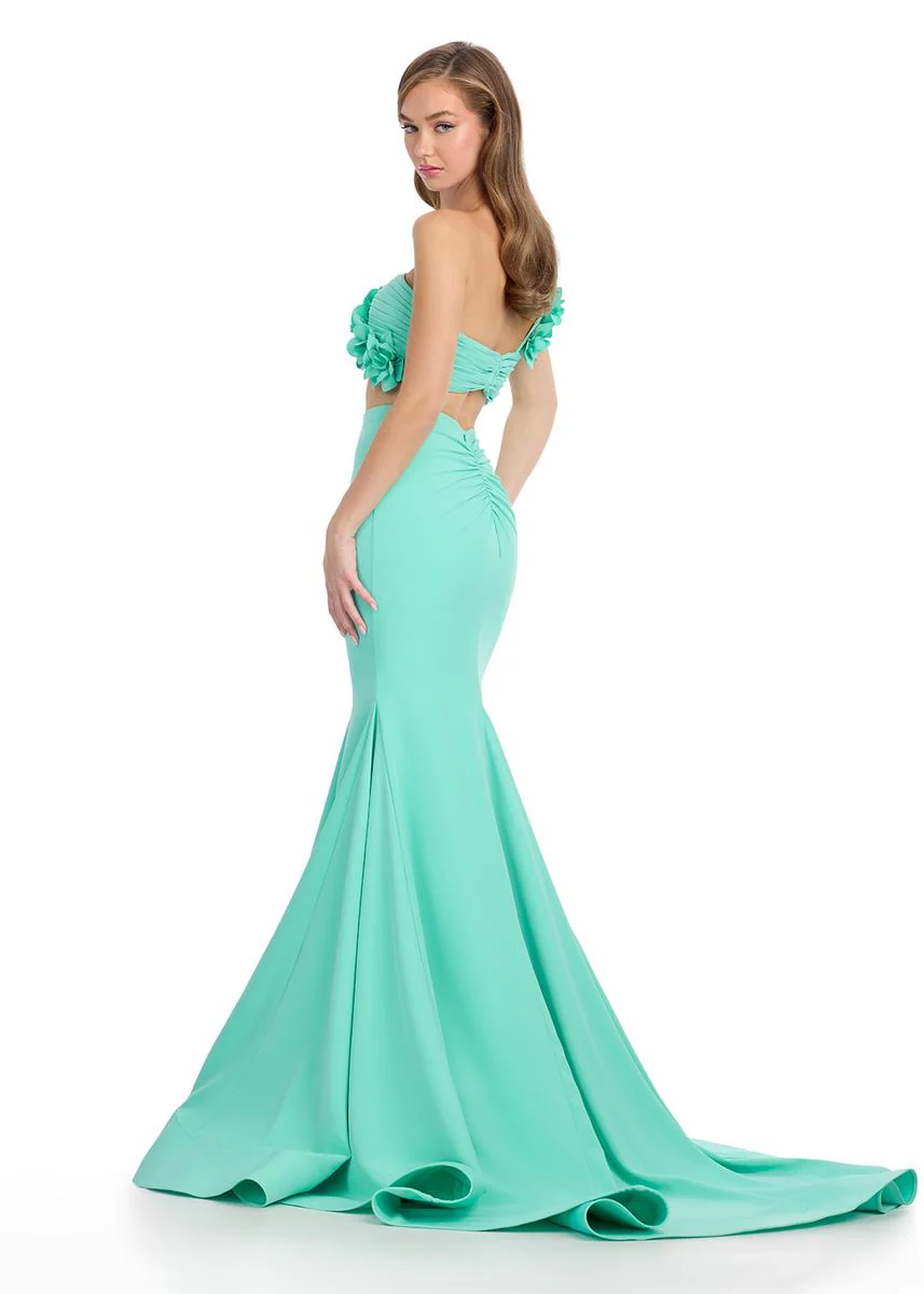ASHLEYlauren Two Piece Jersey Prom Dress 11981 - Image 4