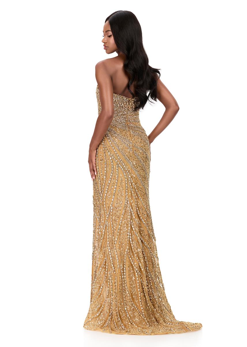 ASHLEYlauren Strapless Beaded Long Prom Dress 12011 - Image 4