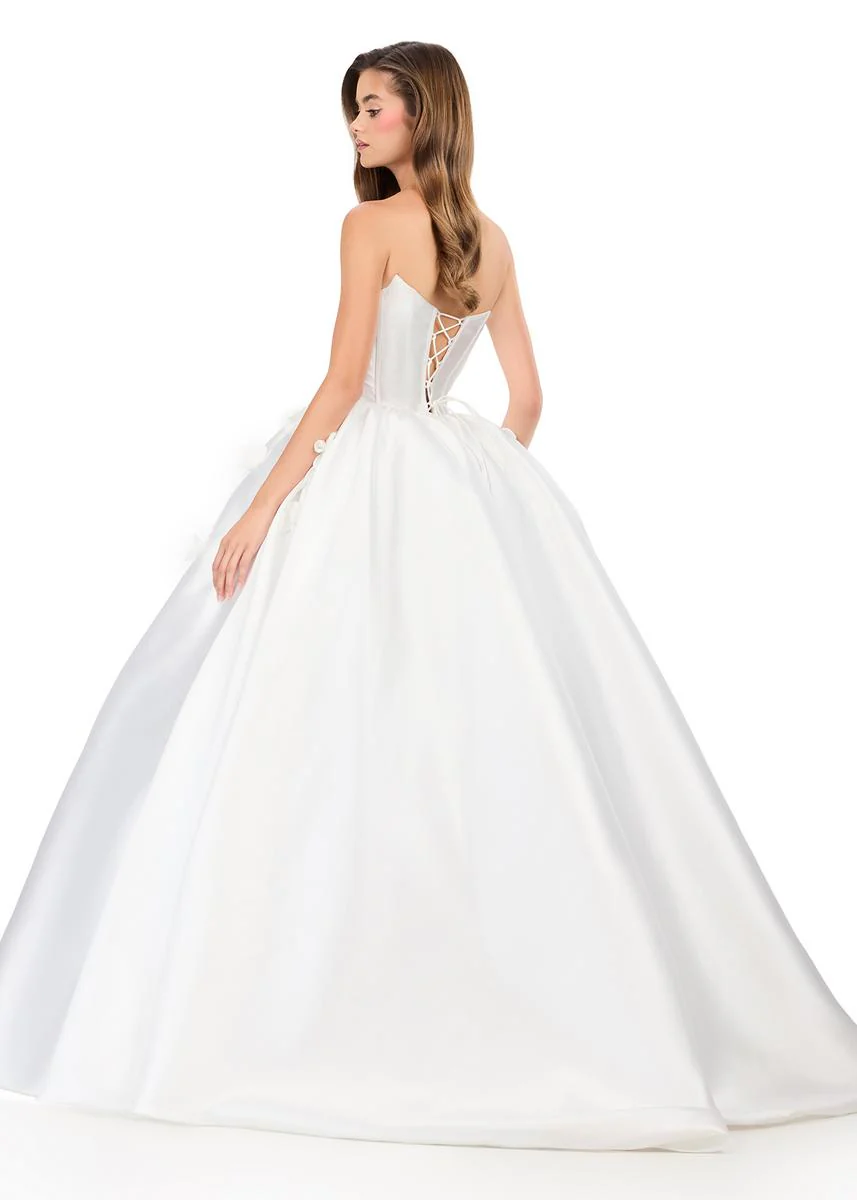 ASHLEYlauren Strapless 3D Applique Ballgown Dress 12062 - Image 4