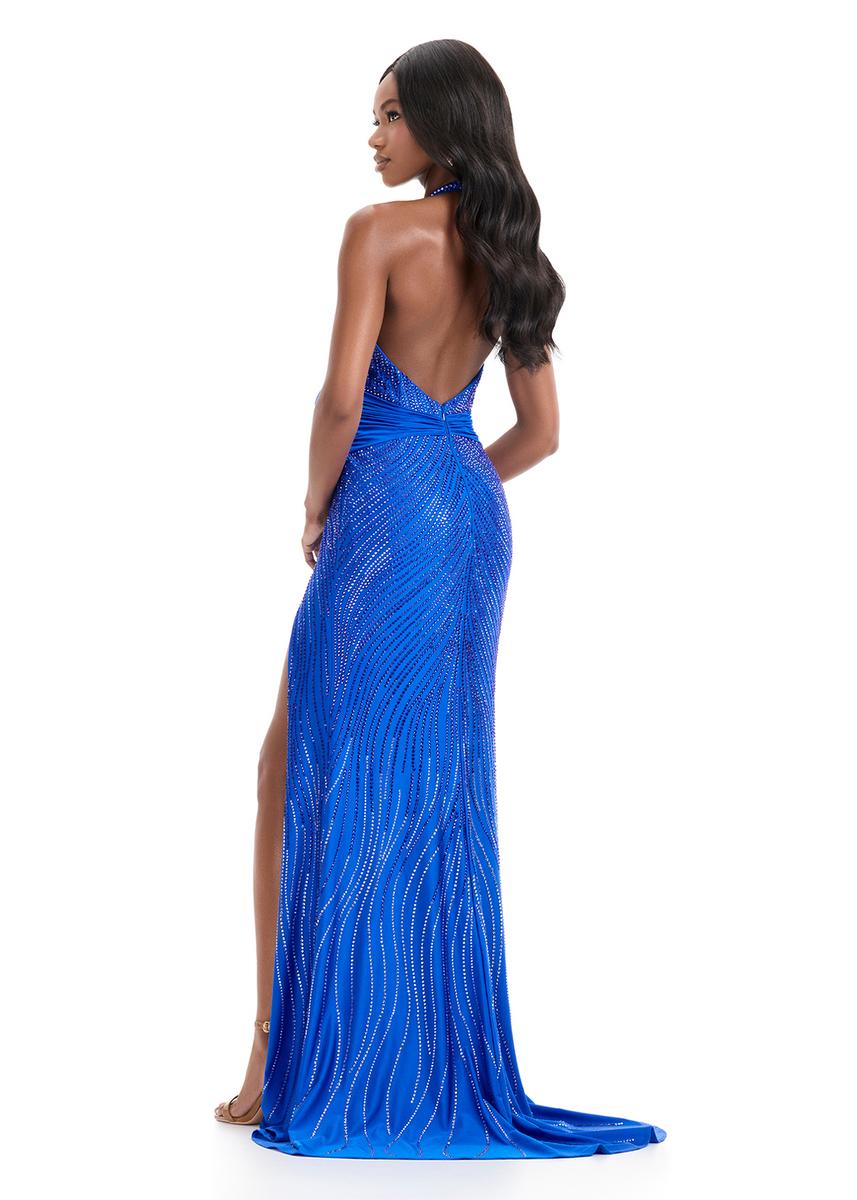ASHLEYlauren Jersey Halter Prom Dress 12064 - Image 6