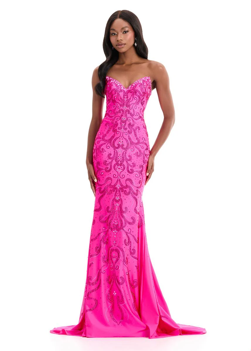 ASHLEYlauren Elegant Heat Stone Prom Dress 12074 - Image 5