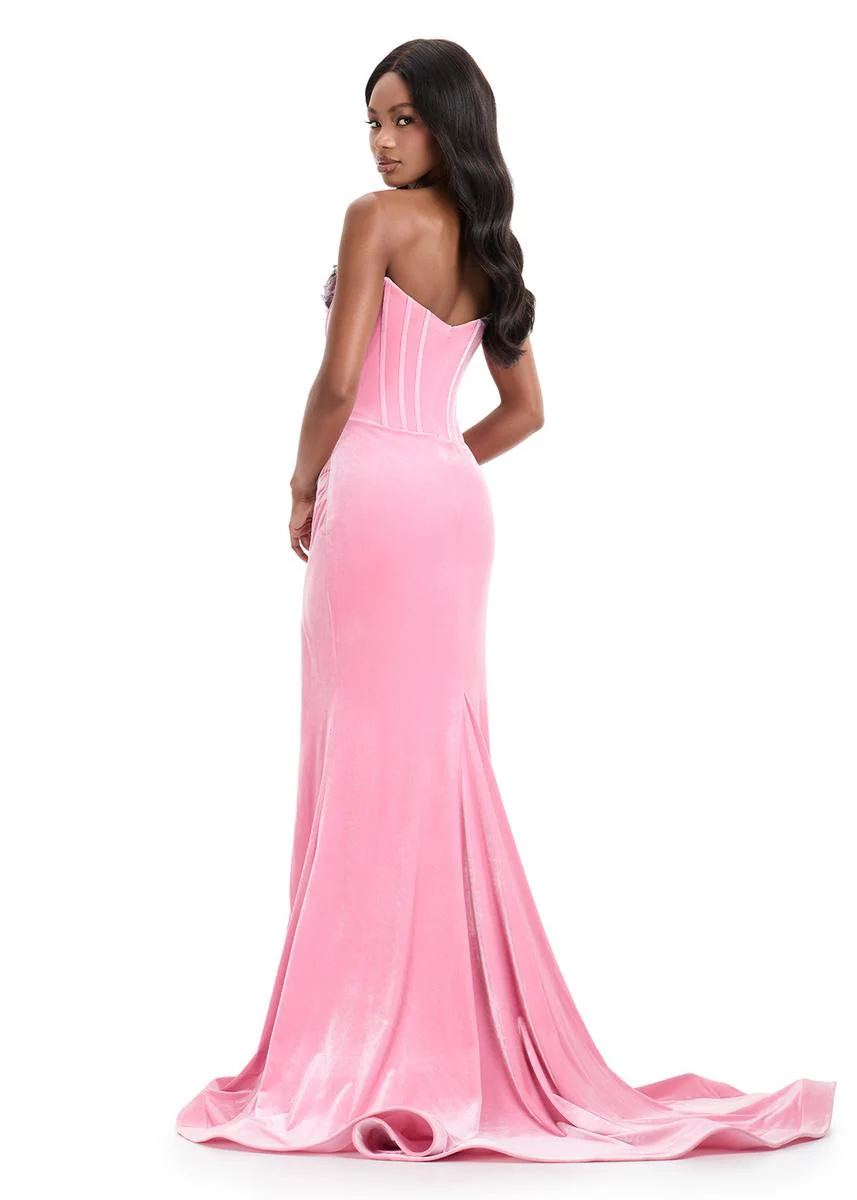 ASHLEYlauren Velvet Corset Prom Dress 12078 - Image 2