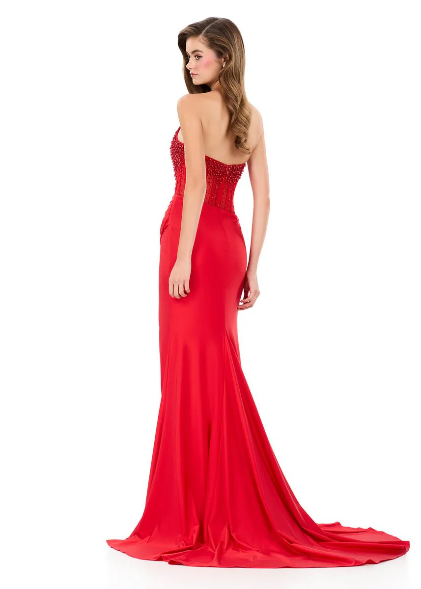 ASHLEYlauren Illusion Corset Prom Dress 12087 - Image 15