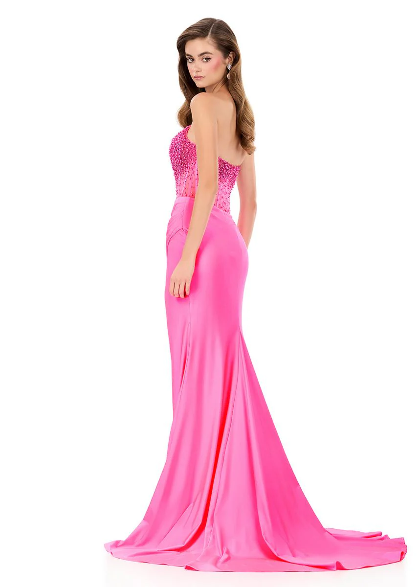 ASHLEYlauren Illusion Corset Prom Dress 12087 - Image 17