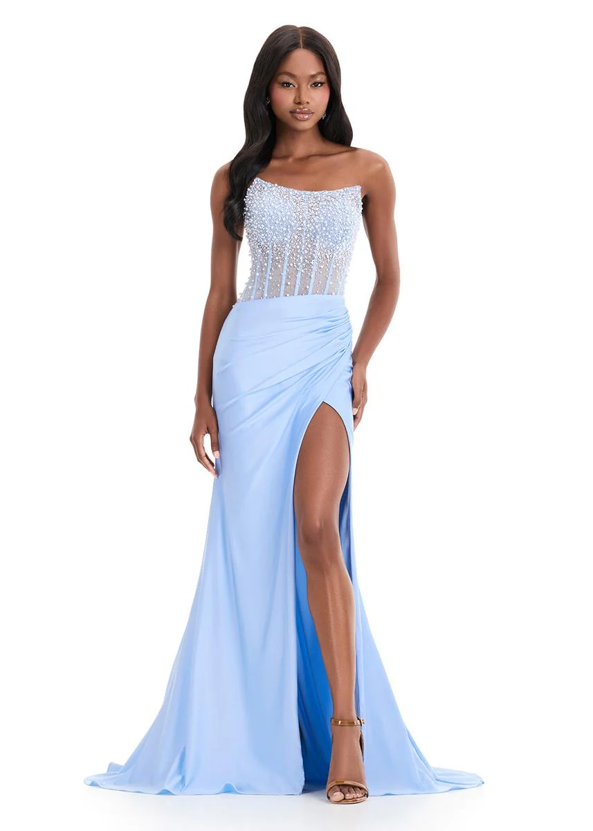 ASHLEYlauren Illusion Corset Prom Dress 12087 - Image 8