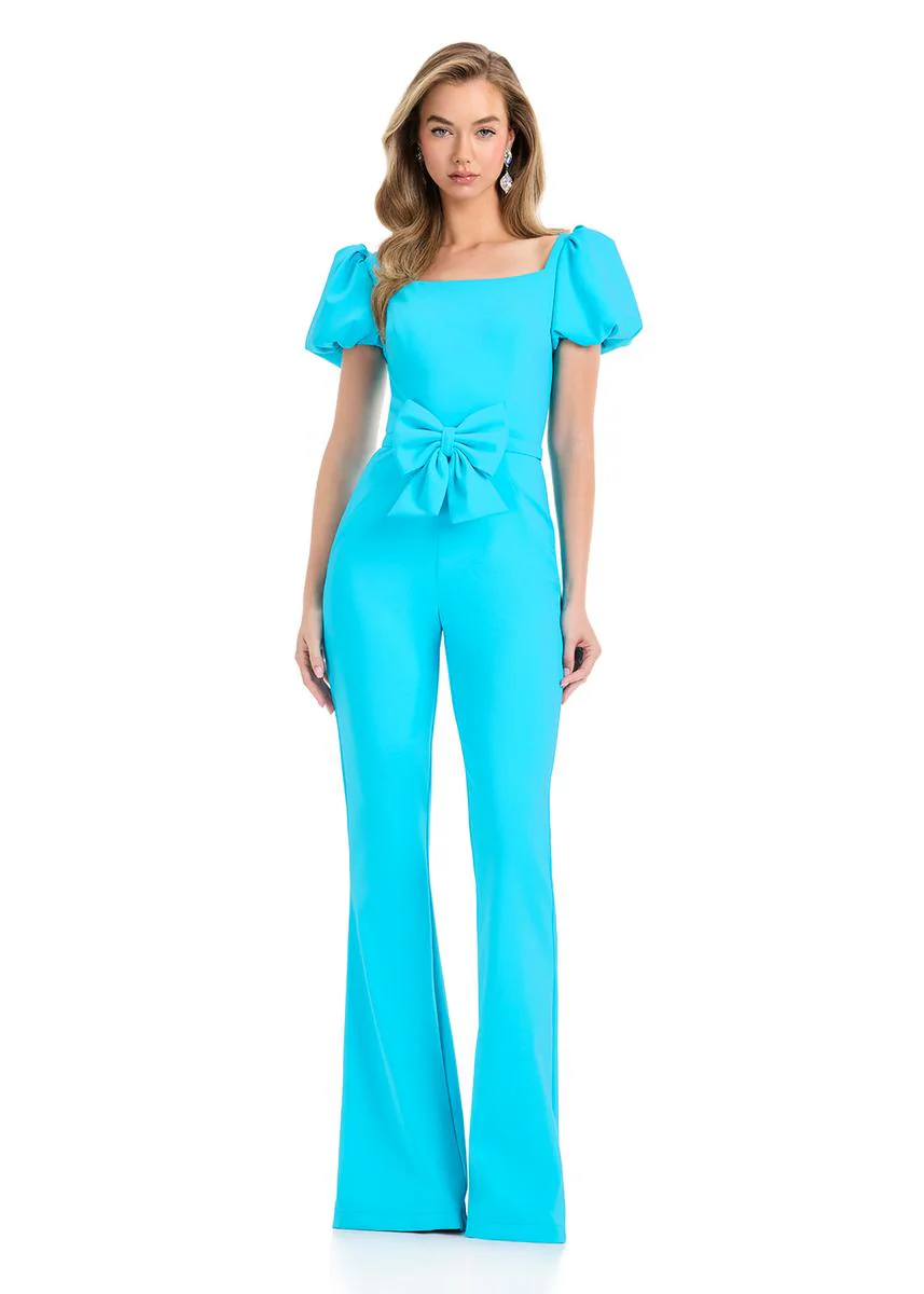 ASHLEYlauren Bow Cap sleeve Jumpsuit 12089