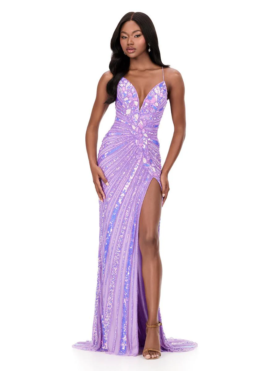 ASHLEYlauren Sequin Lace-up Back Prom Dress 12149 - Image 13