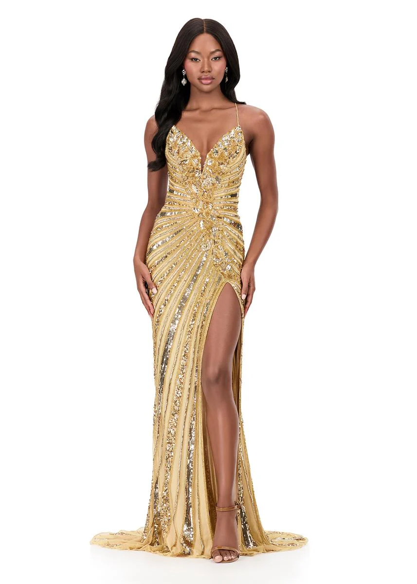 ASHLEYlauren Sequin Lace-up Back Prom Dress 12149 - Image 17