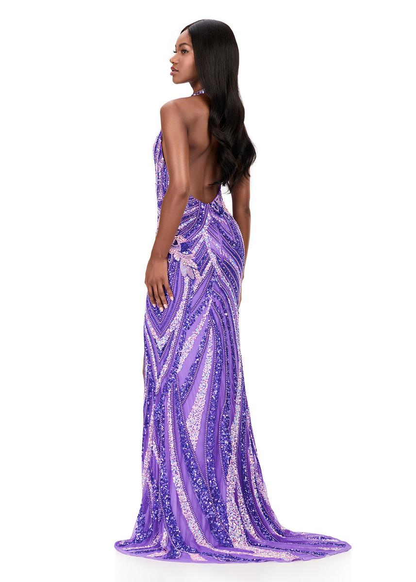 ASHLEYlauren Beaded Halter Dress 12151 - Image 6