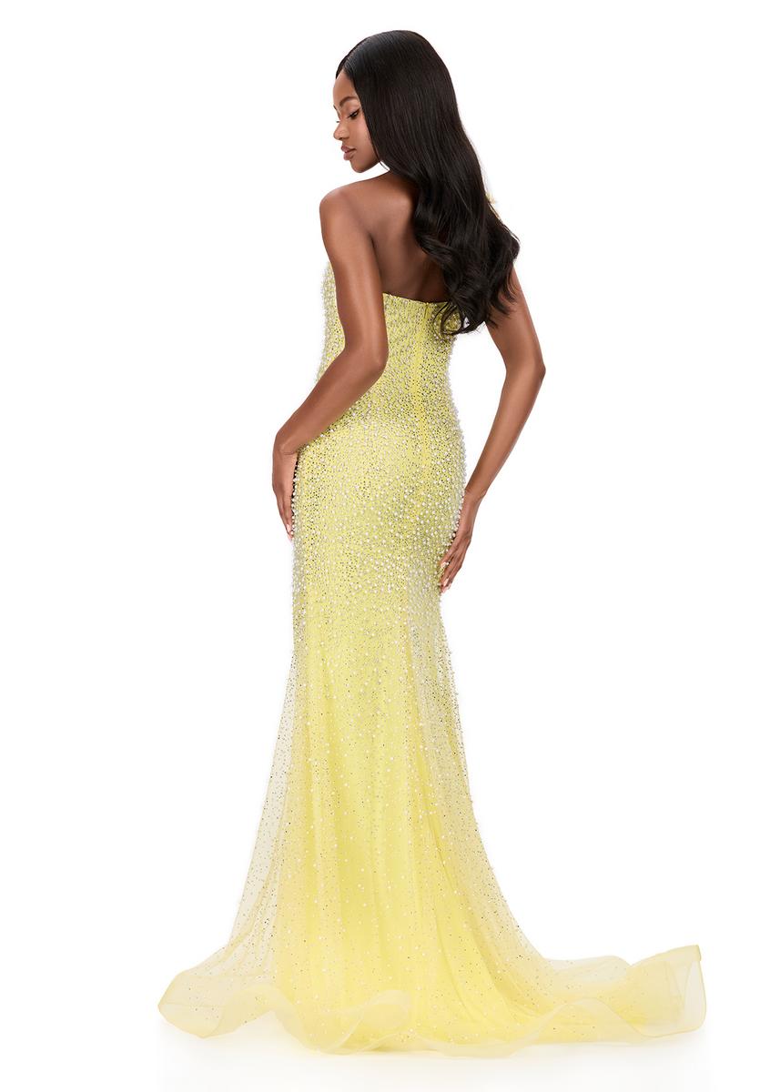 ASHLEYlauren Bow Shoulder Pearl Prom Dress 12157 - Image 8