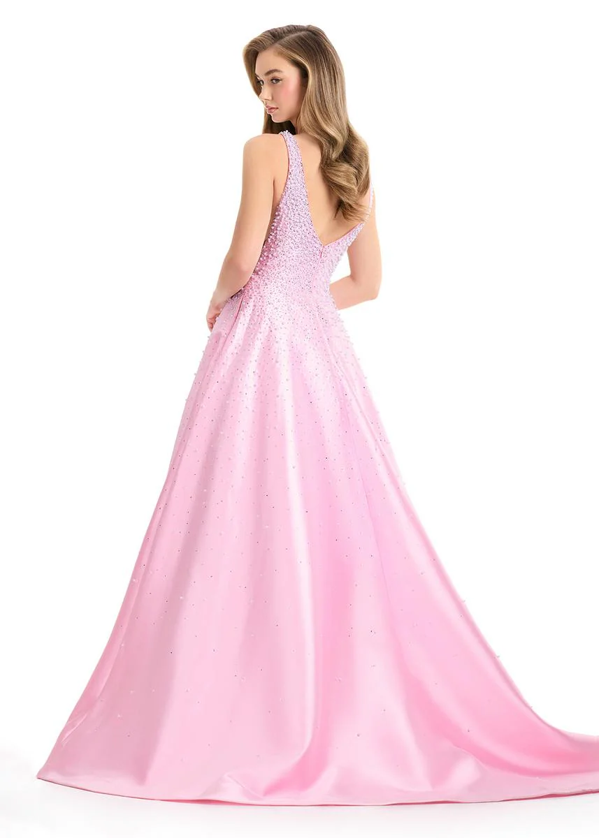 ASHLEYlauren Pearl Ball Gown Prom Dress 12160 - Image 6