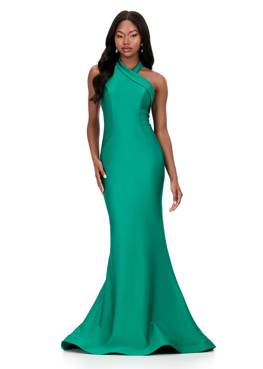 ASHLEYlauren Criss Cross Tight Prom Dress 12162 - Image 3