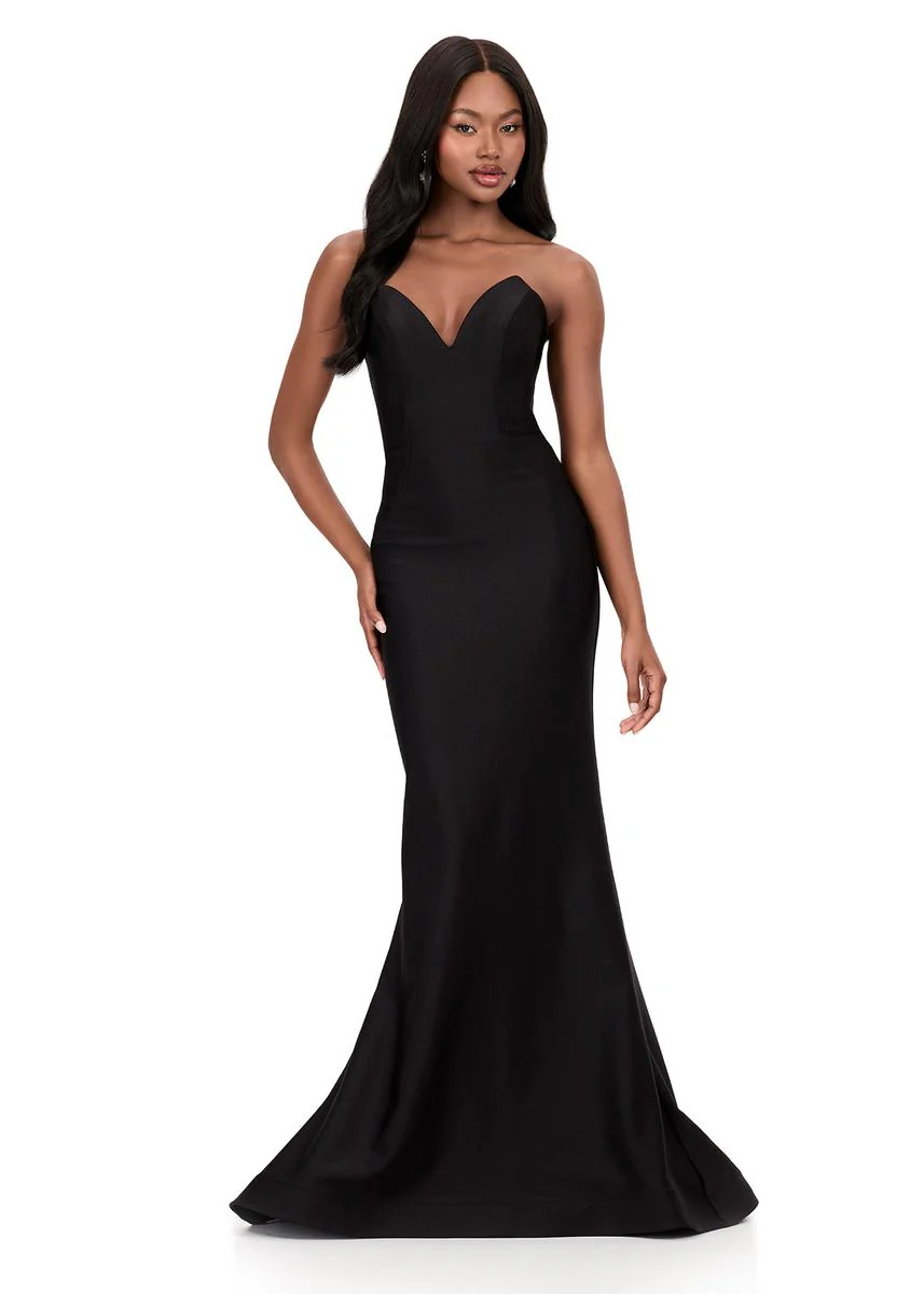 ASHLEYlauren Strapless Jersey Prom Dress 12164 - Image 11